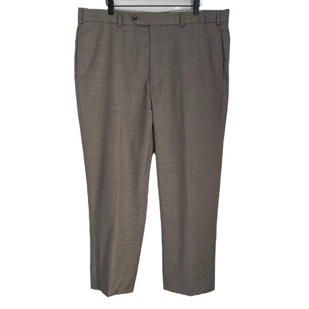 Brooks Brothers Flex Madison Fit Wool Dress Pants Taupe 40/32 (Hemmed to 26”)